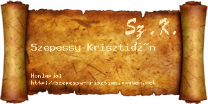 Szepessy Krisztián névjegykártya