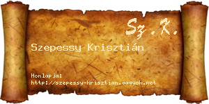 Szepessy Krisztián névjegykártya